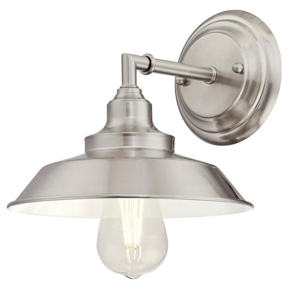 Westinghouse 6354300 One Light Wall Fixture, Brushed Nickel Finish