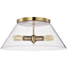 Satco 60/7422 Dover - 3 Light - Large Flush Mount - Vintage Brass with Clear Glass