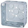 M232D 4" x 4" x 2-1/8" Drawn Metal Box with 1/2" & 3/4" Knockouts