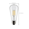 SATCO S21362 bulb dimensions, 2.28 inches wide and 5.43 inches long