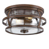 Westinghouse 6112600 14 in. Weatherby 2 Light Flush, Barnwood Finish