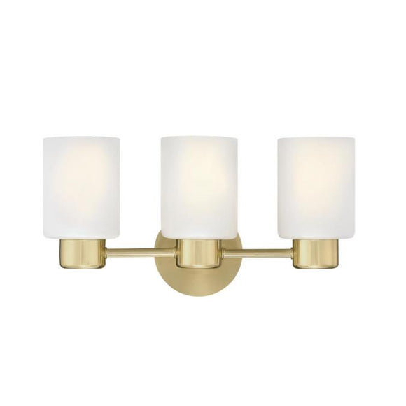 Westinghouse 6126700 Sylvestre 3 Light Wall Fixture, Champagne Brass Finish