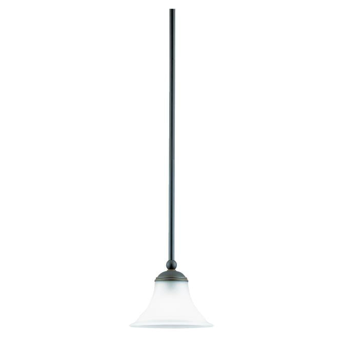 Westinghouse 6701700 One Light Mini Pendant, Weathered Bronze Finish, Frosted Glass