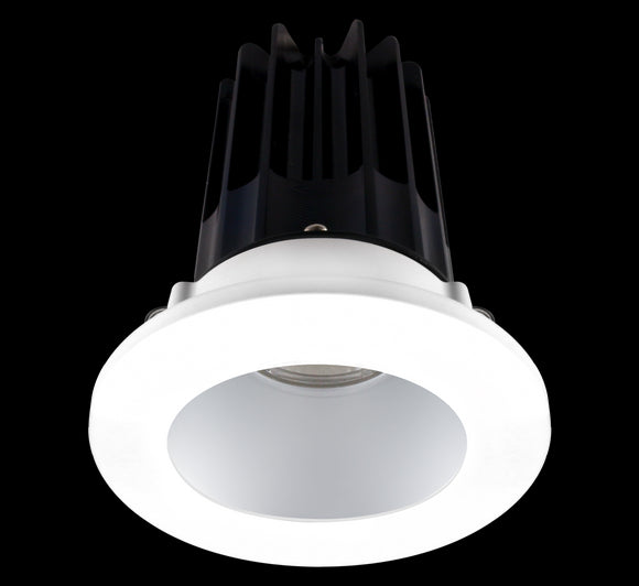 Lotus LED-2-S15W-3018K-2RRAK-2RTWH 2 Inch Round Recessed LED Downlight Designer Series 15 Watt - High Output - 3000-1800 Kelvin - Dim to Warm - Alzak Reflector - White Trim