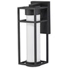 Satco 62/1611 Ledges - 6W LED - Medium Wall Lantern - Matte Black with White Opal Glass
