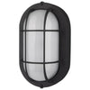 Satco 62/1389 LED Small Oval Bulk Head Fixture - Black Finish with White Glass
