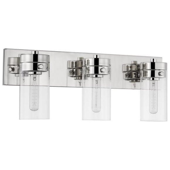 Satco 60/7633 Intersection - 3 Light - Vanity - Polished Nickel with Clear Glass