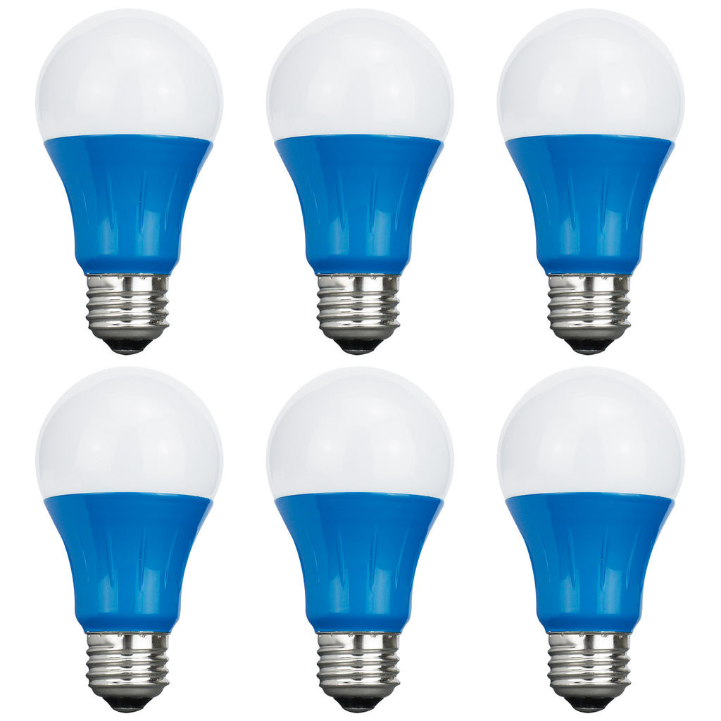 SUNLITE  A19/3W/B/LED/6PK LED Colored A19 3W Light Bulbs with Medium (E26) Base (6 Pack) - Blue