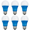 SUNLITE  A19/3W/B/LED/6PK LED Colored A19 3W Light Bulbs with Medium (E26) Base (6 Pack) - Blue