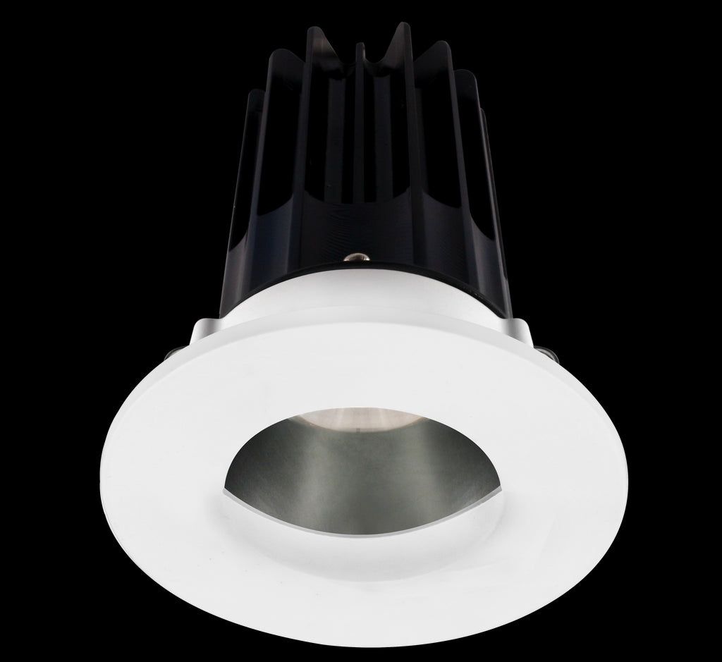 Lotus LED-2-S15W-3018K-2RRCH-2RWW-24D 2 Inch Round Recessed LED Downlight Designer Series 15 Watt - High Output - 3000-1800 Kelvin - Dim to Warm - 24 Degree Beam Spread - Chrome Reflector - Wall Wash Trim