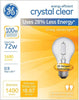 GE 78798 Crystal Clear 72W Halogen E26 Base A19 Light Bulbs - Pack of 2