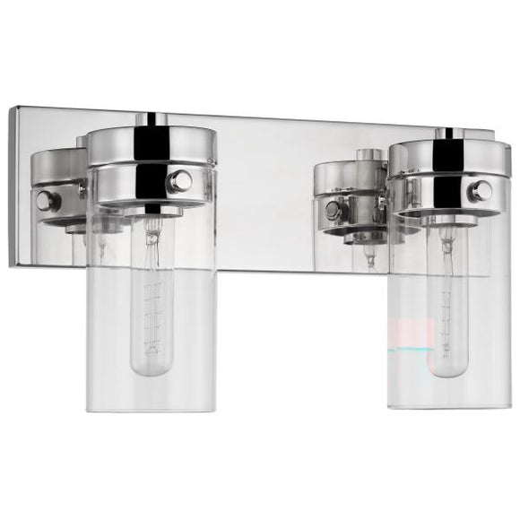 Satco 60/7632 Intersection - 2 Light - Vanity - Polished Nickel with Clear Glass