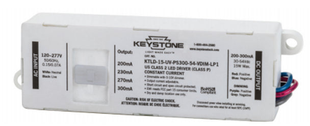 KTLD-15-UV-PS300-54-VDIM-LP1 Keystone Power Select LED Driver - 15W 200/230/270/300mA Dimmable