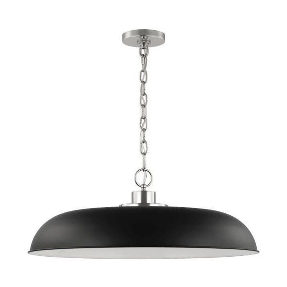 Satco 60/7488 Colony - 1 Light - Large Pendant - Matte Black with Polished Nickel