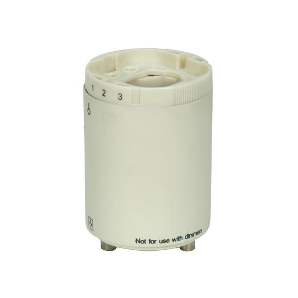 Satco 80/1852 Smooth Phenolic Self-Ballasted CFL Lampholder - 277V, 60Hz, 0.15A - 13W G24q-1 And GX24q-1 - 2" Height - 1-1/2" Width