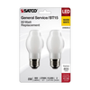 SATCO S21857 two-bulb retail package front
