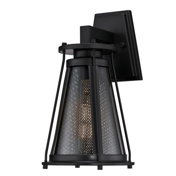 Westinghouse 6347500 One Light Wall Fixture Lantern, Matte Brushed Gun Metal Finish, Clear Glass and Black Mesh