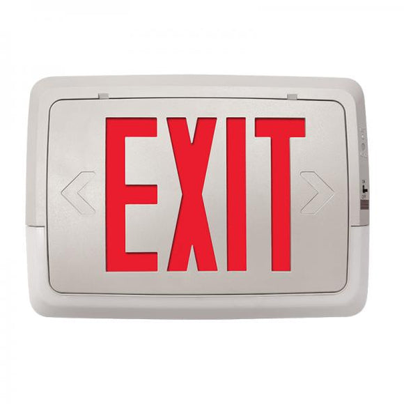 Exitronix LOBO-R-BL - LED Thermoplastic Combination Exit Sign/Emergency Unit - Low-Level Wall Mount - NiCad - Red Letters - Black Finish