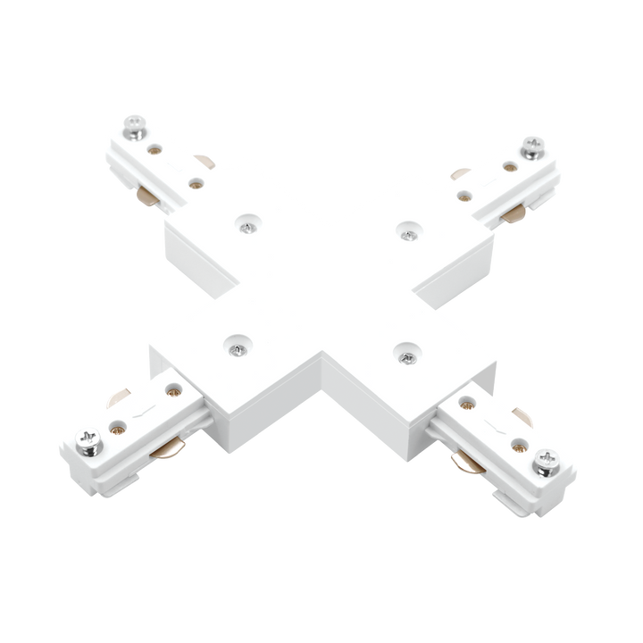 Luxrite LR43843 TrackRite - H-Track X-Connector - White Finish