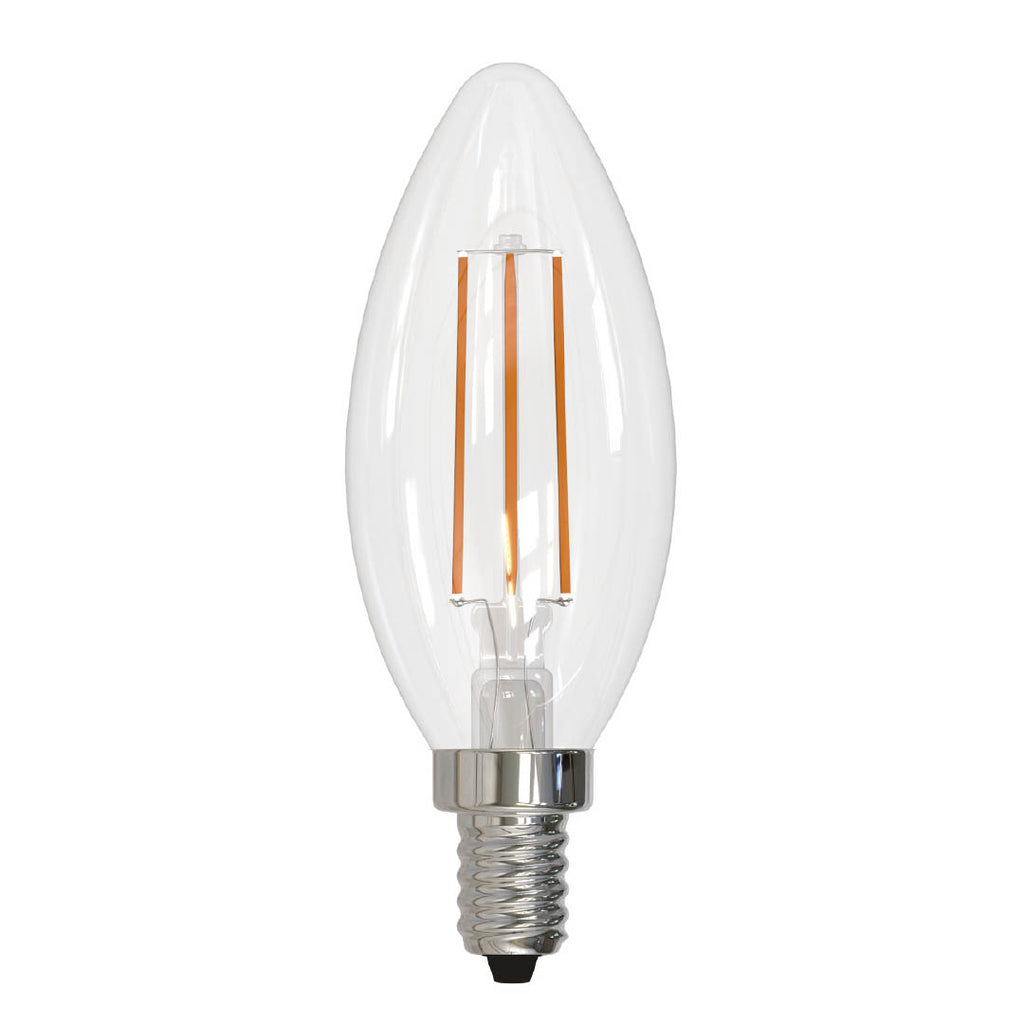 BULBRITE 776863 4.5 Watt B11 Filament - E12 Candelabra Base - 3000 Kelvin Warm White - 350 Lumens - Clear - 120 Volt