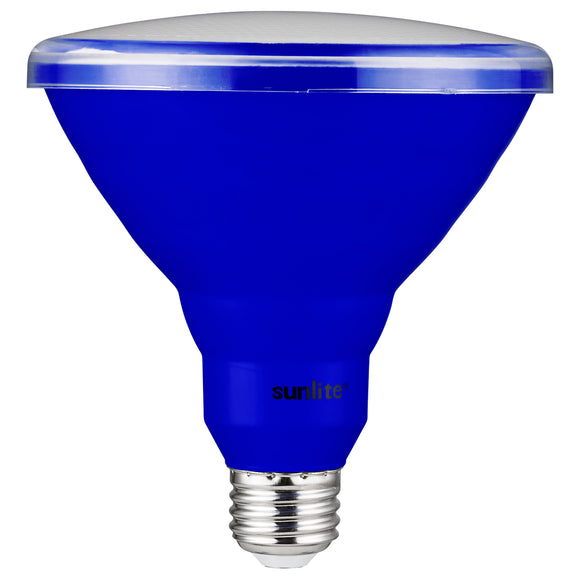 Sunlite 81477 LED PAR38 Colored Recessed Light Bulb - 15 watt (75W Equivalent) - Medium (E26) Base - Floodlight - ETL Listed - Blue - 1 Pack