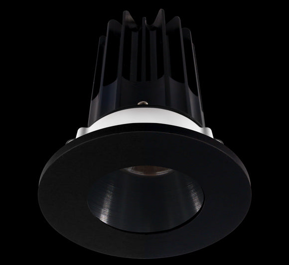 2 Inch Recessed LED Downlight - 8 Watt - 3000 Kelvin - 600 Lumen - Black Reflector - Round Black Trim - 38 Degree Beam Angle - Type IC Damp - Air-Tight - Energy Star - T24 - CRI 90+