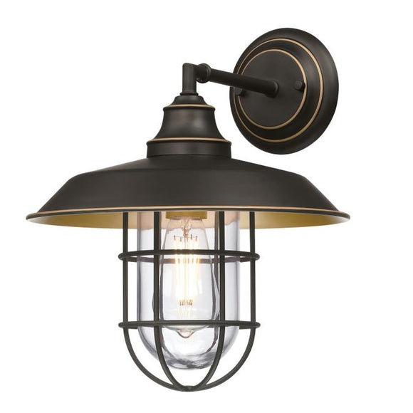 Westinghouse 6121700 Iron Hill Wall Fixture, Black-Bronze Finish with Highlights