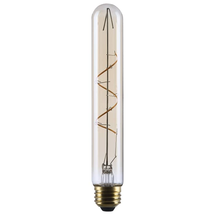 SATCO S14230 T9 amber coil LED filament bulb, unlit