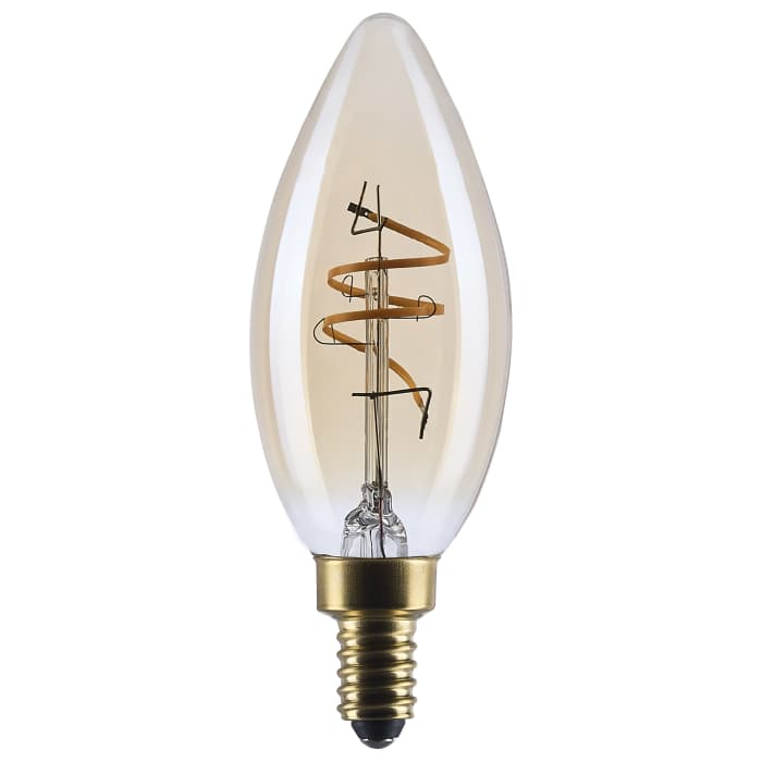 Satco S14218 amber coil filament C11 LED bulb