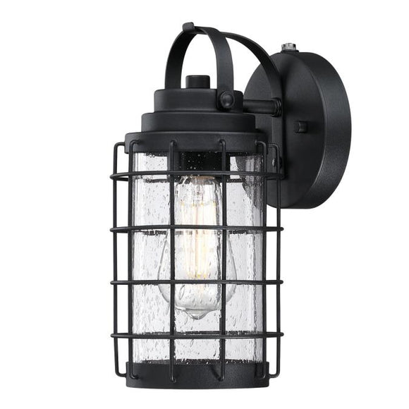 Westinghouse 6122300 Jupiter Point Wall Fixture with Dusk to Dawn Sensor, Textured Black Finish