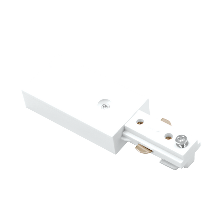 Luxrite LR43816 TrackRite - H-Track Power End Connector - White Finish