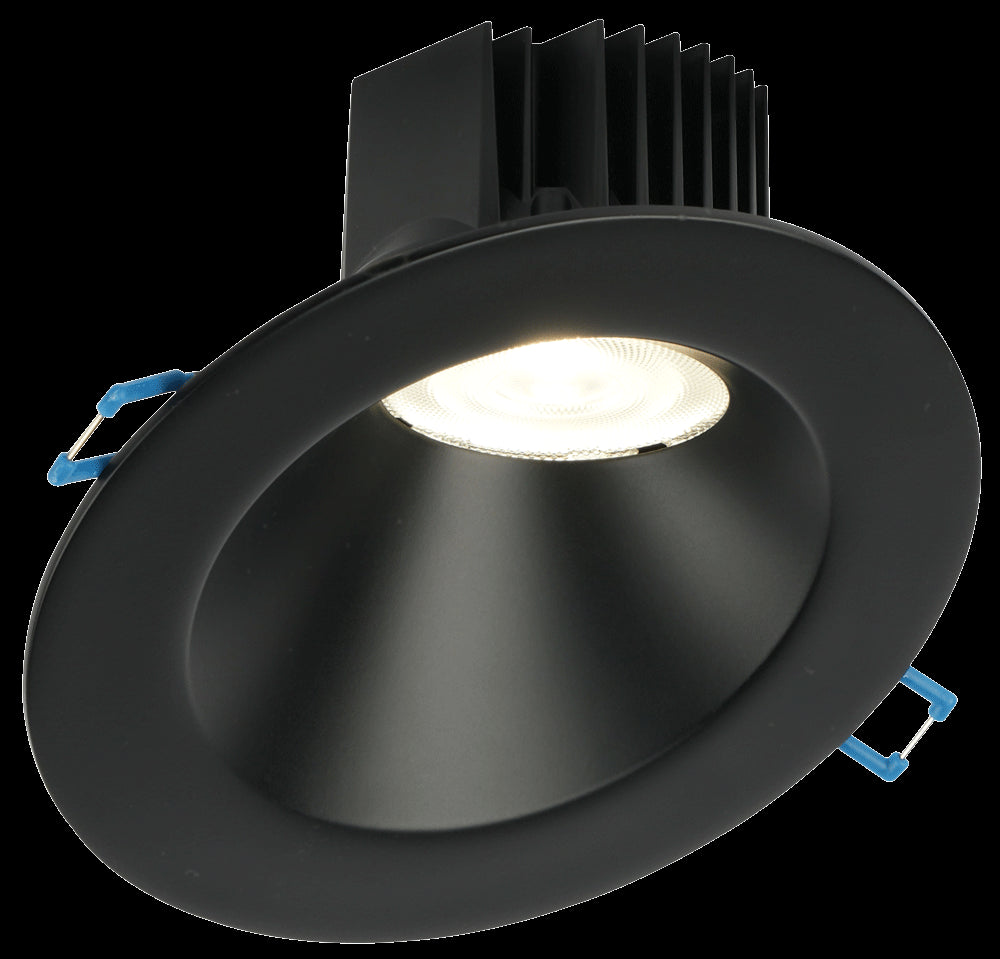 Lotus LED Lights LD3R-3018K-4RSL-BK - 4 Inch Round Sloped Regressed LED Downlight - 15 Watt - Warm White Black Trim