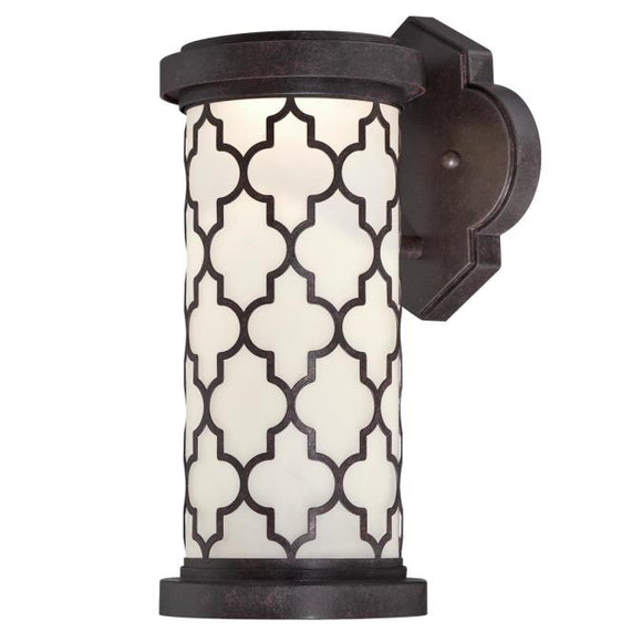 Westinghouse 6358300 One Light LED Dimmable Wall Fixture Lantern, 12 Watt, Aged Brown Finish, Frosted Glass