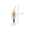 SATCO S14221 bulb dimensions, 4.51 inches long and 1.38 inches wide