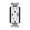 Enerlites 61501-TR2USB3-1A1C-W Type-A/C USB Charger with 15A Duplex Tamper-Resistant Receptacles - White