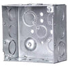 M189W 4" x 4" x 1-1/2" Welded Metal Box With Concentric  1/2" & 3/4" Knockouts and Raised Ground