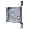 M196W 4" x 4" x 1-1/2" Welded Metal Box With Concentric 1/2" & 3/4" Knockouts and Side Bracket