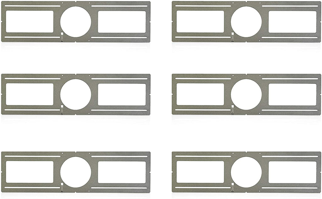 OhLectric Recessed LED Light Plate - Slim Light Kit Bracket - New Construction Light Mounting Plate with Notches - Steel, Pack of 6 (26" Rough-in Plate for 6" Recessed LED)
