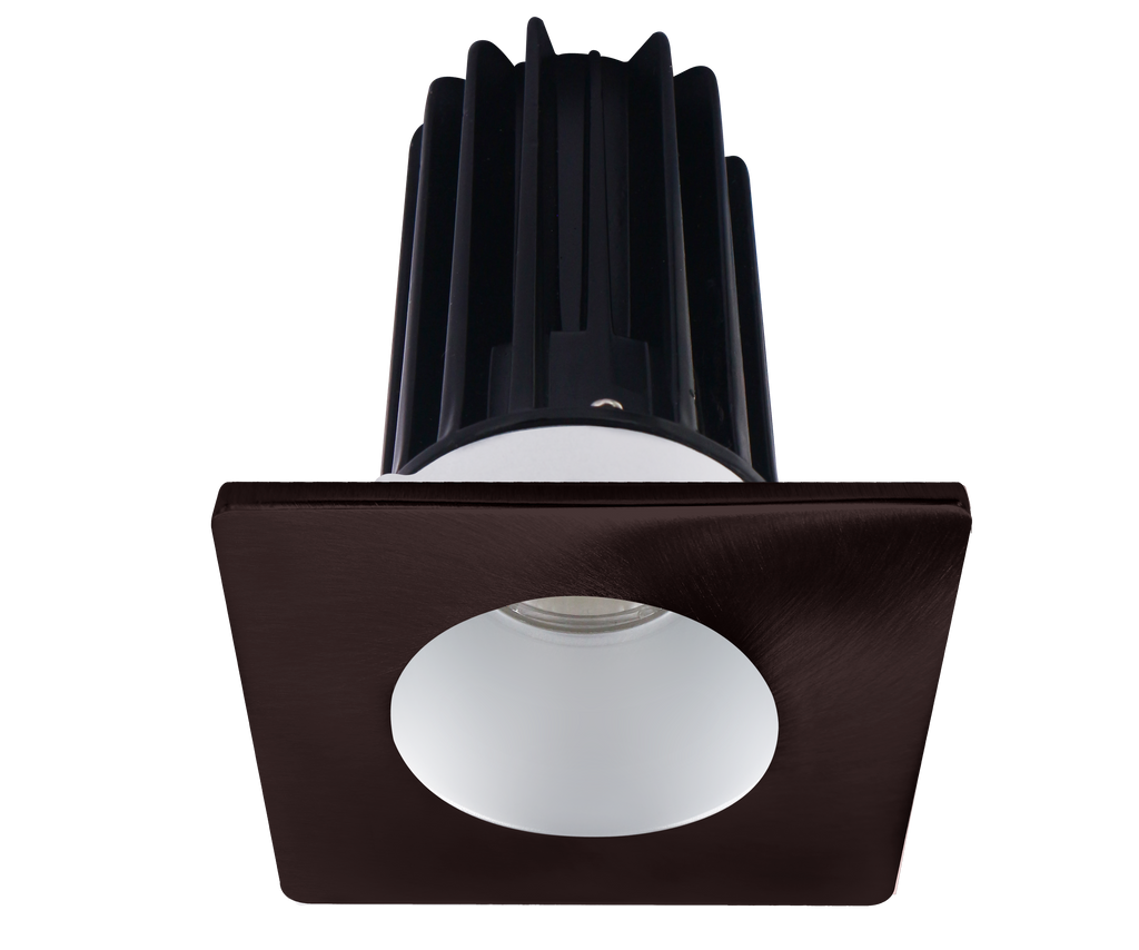 2 Inch Recessed LED Downlight - 8 Watt - 4000 Kelvin - 620 Lumen - Alzak Reflector - Square Bronze Trim - 38 Degree Beam Angle - Type IC Damp - Air-Tight - Energy Star - T24 - CRI 90+