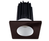 2 Inch Recessed LED Downlight - 8 Watt - 4000 Kelvin - 620 Lumen - Alzak Reflector - Square Bronze Trim - 38 Degree Beam Angle - Type IC Damp - Air-Tight - Energy Star - T24 - CRI 90+