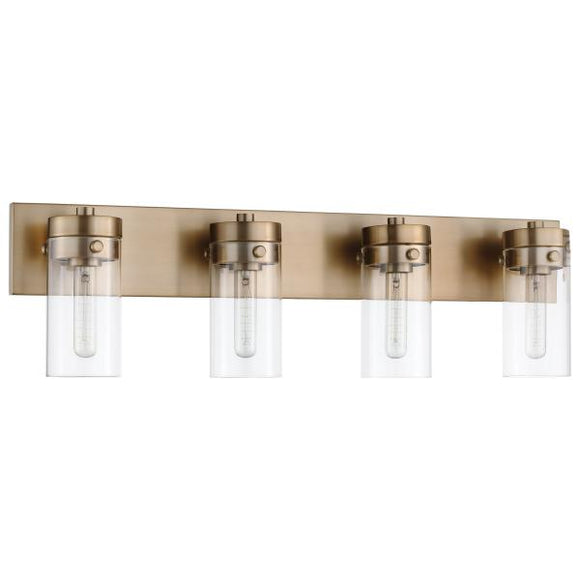 Satco 60/7534 Intersection - 4 Light - Vanity - Burnished Brass with Clear Glass
