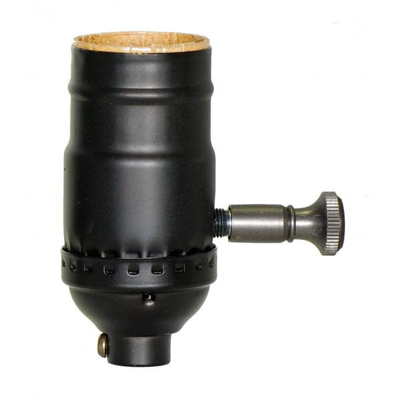 Satco 80/2416 150W Full Range Turn Knob Dimmer Socket - 1/8 IPS - 3 Piece Stamped Solid Brass - Dark Antique Brass Finish - 120V