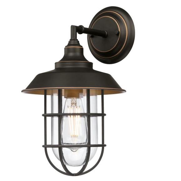 Westinghouse 6121600 Iron Hill Wall Fixture, Black-Bronze Finish with Highlights