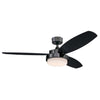 Westinghouse 7220300 Indoor Ceiling Fan with Dimmable LED Light Kit, 52 inch, Gun Metal Finish,Reversible Blades, Opal Frosted Glass