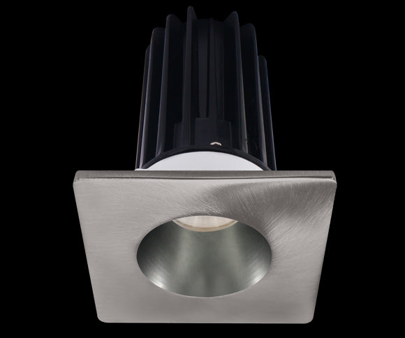 Lotus LED-2-S15W-3018K-2RRCH-2STBN-24D 2 Inch Square Recessed LED Downlight Designer Series 15 Watt - High Output - 3000-1800 Kelvin - Dim to Warm - 24 Degree Beam Spread - Chrome Reflector - Brushed Nickel Trim