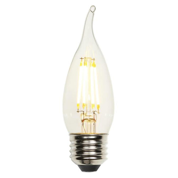 Westinghouse 5068000 Filament LED CA10 Decorative Dimmable Light Bulb, 4.5 Watt, Clear, 2700 Kelvin, E26 Base (2-Pack)