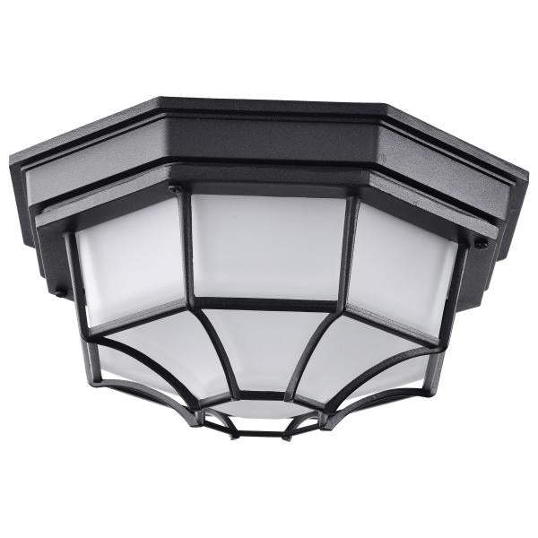 Satco 62/1400 LED Spider Cage Fixture - Black Finish with Frosted Glass