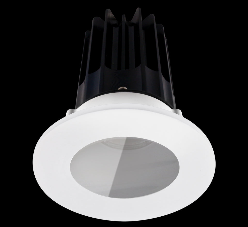 2 Inch Recessed LED Downlight - 8 Watt - 4000 Kelvin - 620 Lumen - Alzak Reflector - Round Shower Trim - 24 Degree Beam Angle - Type IC Damp - Air-Tight - Energy Star - T24 - CRI 90+