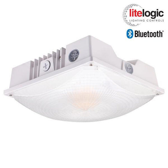 Trace-Lite ECX-40-CP-WH - Slim Die-Cast LED Canopy - Power Selectable - Color Selectable - 80 CRI - 120-277VAC - Dimming Driver - White Finish
