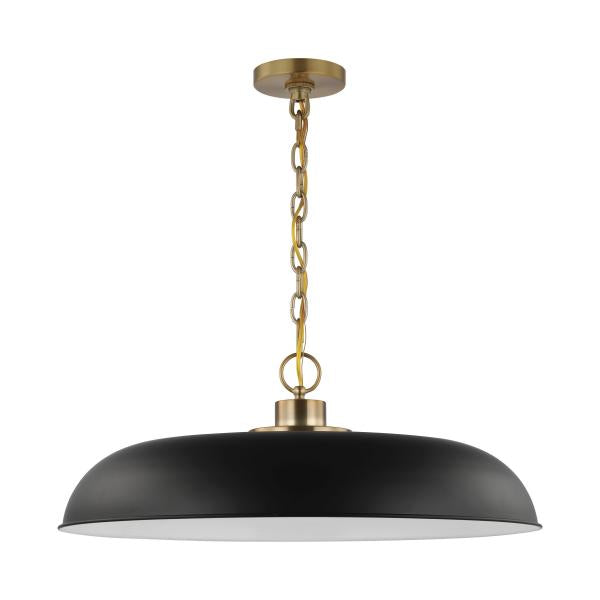 Satco 60/7487 Colony - 1 Light - Large Pendant - Matte Black with Burnished Brass